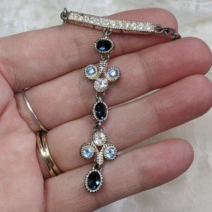 VTG Napier sapphire blue & rhinestone necklace